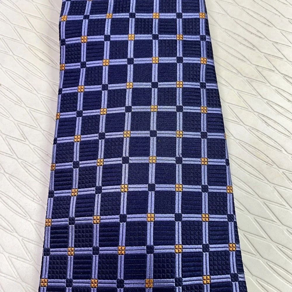 ROBERT TALBOTT Men's Tie NORDSTROM‎ 100% Silk Handmade Blue&Orange